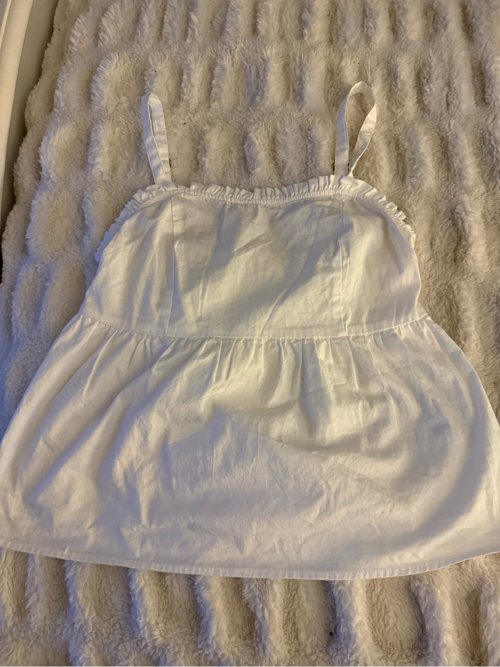 Brandy Melville White Ruffled Cami Tank Top
